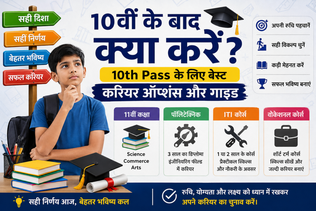 10वीं के बाद क्या करें और 10th Pass के लिए Best Career Options