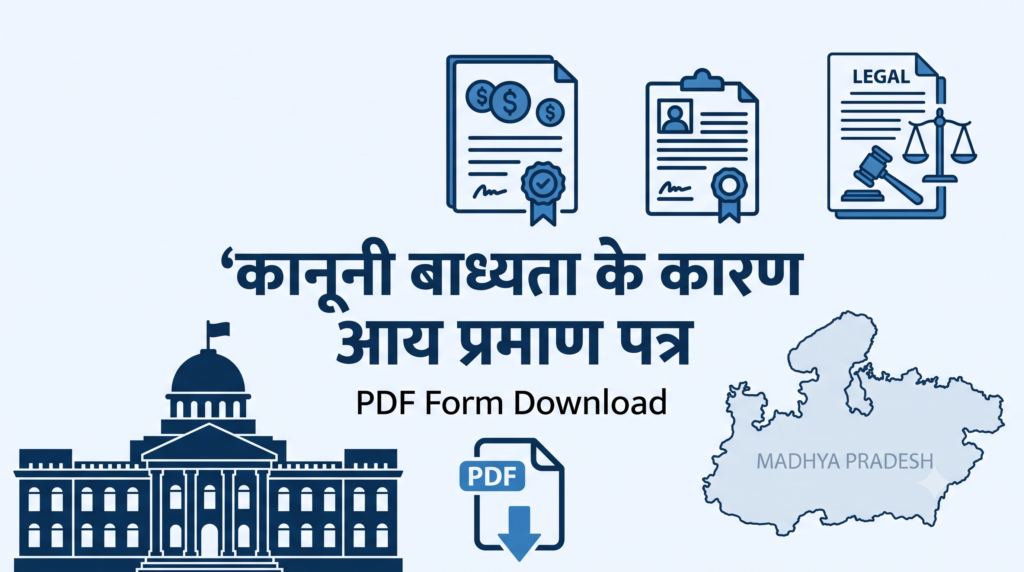 कानूनी बाध्यता के कारण आय प्रमाण पत्र प्रदाय करना PDF फॉर्म - सामान्य प्रशासन मध्यप्रदेश