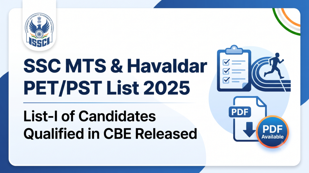 SSC MTS and Havaldar PET PST Qualified Candidates List 2025 PDF